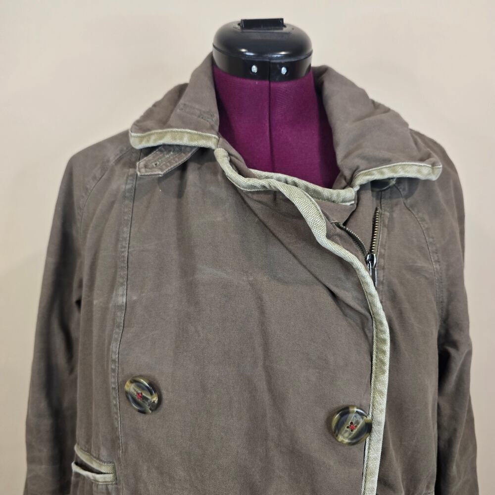 Women's Free People Green Full Zip Military Jacket Coat | Size Large - Picture 5 of 12
